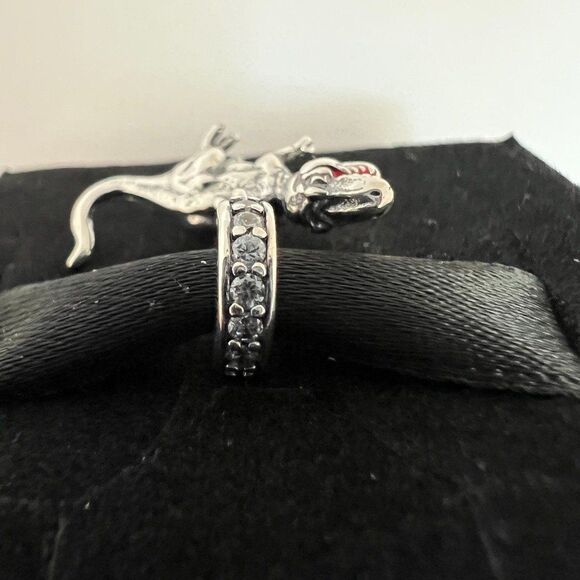 T-Rex Dinosaur S925 Sterling Silver, Pandora Moments Compatible Charm - Picture 3 of 10